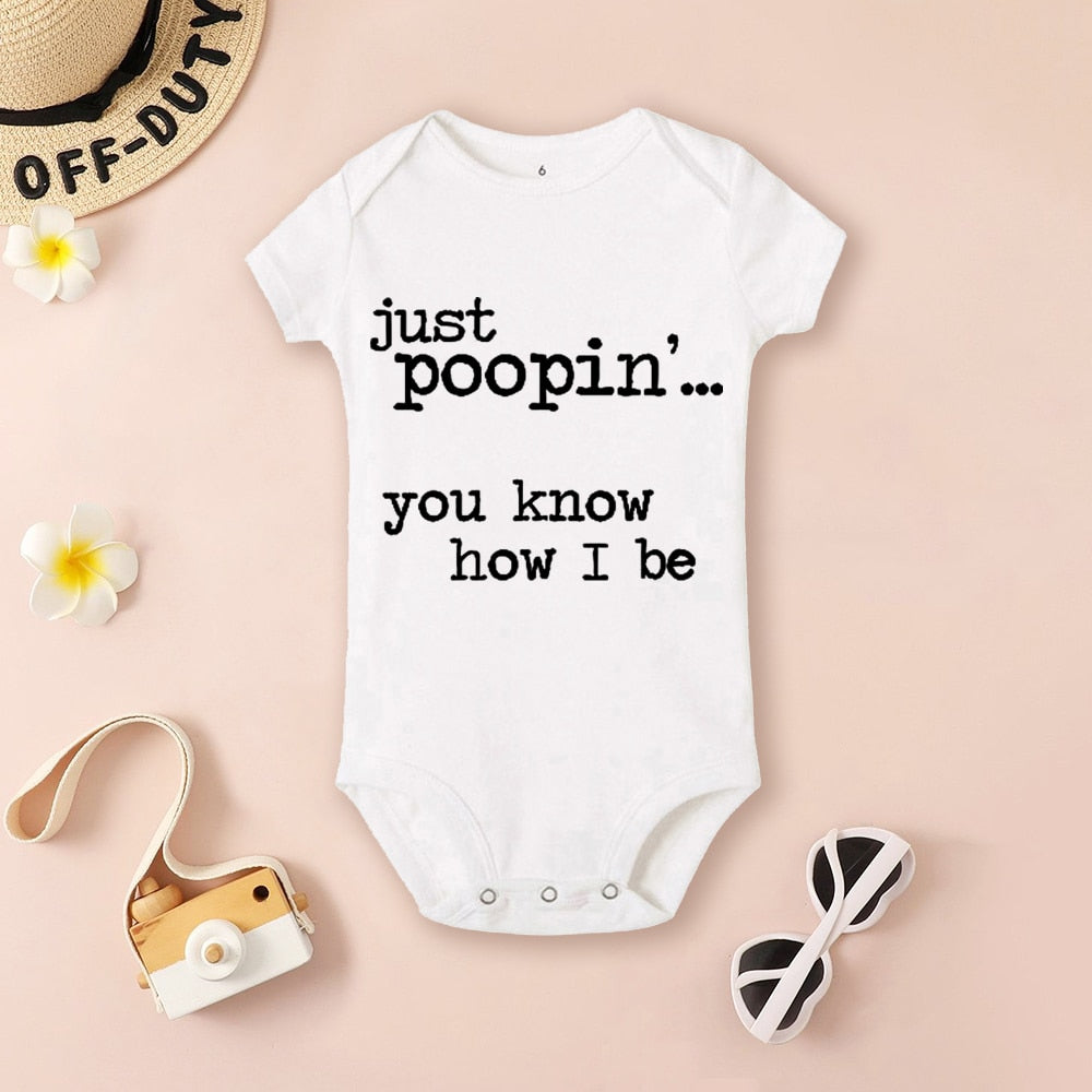 Just Poopin' You Know How I Be Bodysuit - Hipster, The Office Outfit, Newborn