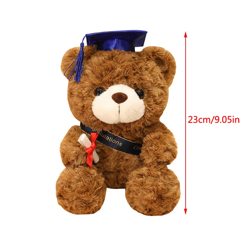 Bachelor's Cap Bear Plush - Teddy Toy, Graduation Gift for Kids & Students.