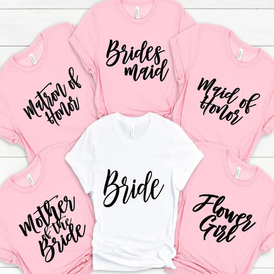 Bridal Party Tees: Engagement, Mother, Groom, Flower Girl, Team Bride & Bridesmaid T-Shirt.