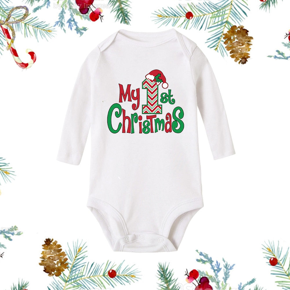 My First Christmas Newborn Romper - Snowman Print, Infant Xmas Gift