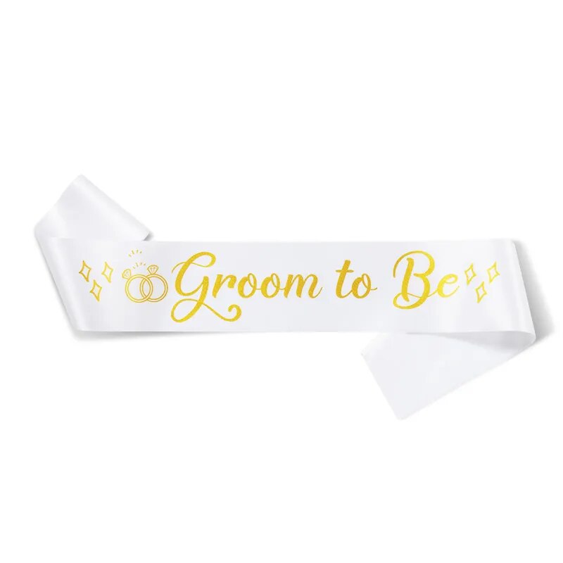 Best Man Team Shoulder Belt: "Groom to Be" Printed Ribbon, Wedding Party Accessory & Gift.
