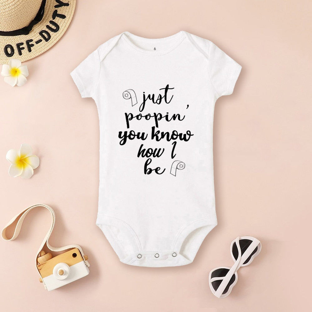 Just Poopin' You Know How I Be Bodysuit - Hipster, The Office Outfit, Newborn