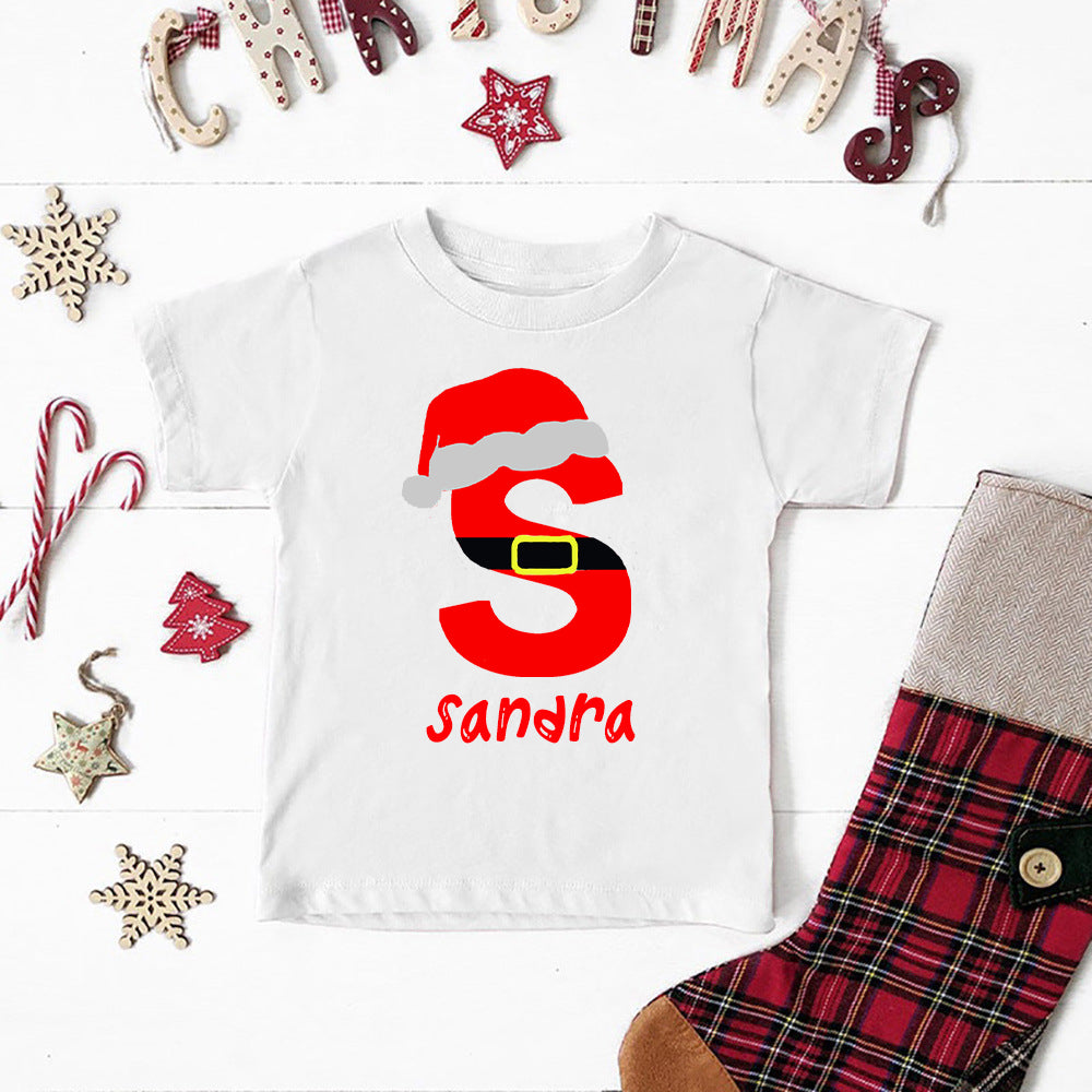 Personalised Kids Christmas T-Shirt - Custom Name, Boys & Girls Xmas Party Gift