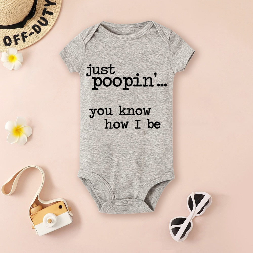 Just Poopin' You Know How I Be Bodysuit - Hipster, The Office Outfit, Newborn