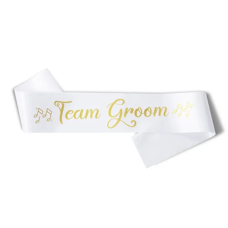 Best Man Team Shoulder Belt: "Groom to Be" Printed Ribbon, Wedding Party Accessory & Gift.