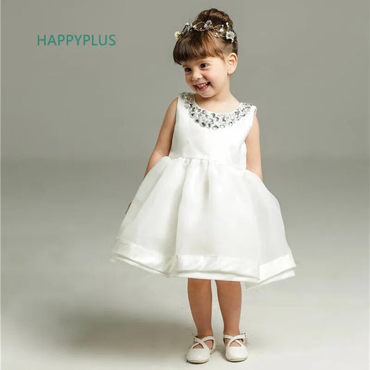 Ivory Dress: Christening, Sequin Baby Shower, Birthday, Girl Wedding & Carnival.