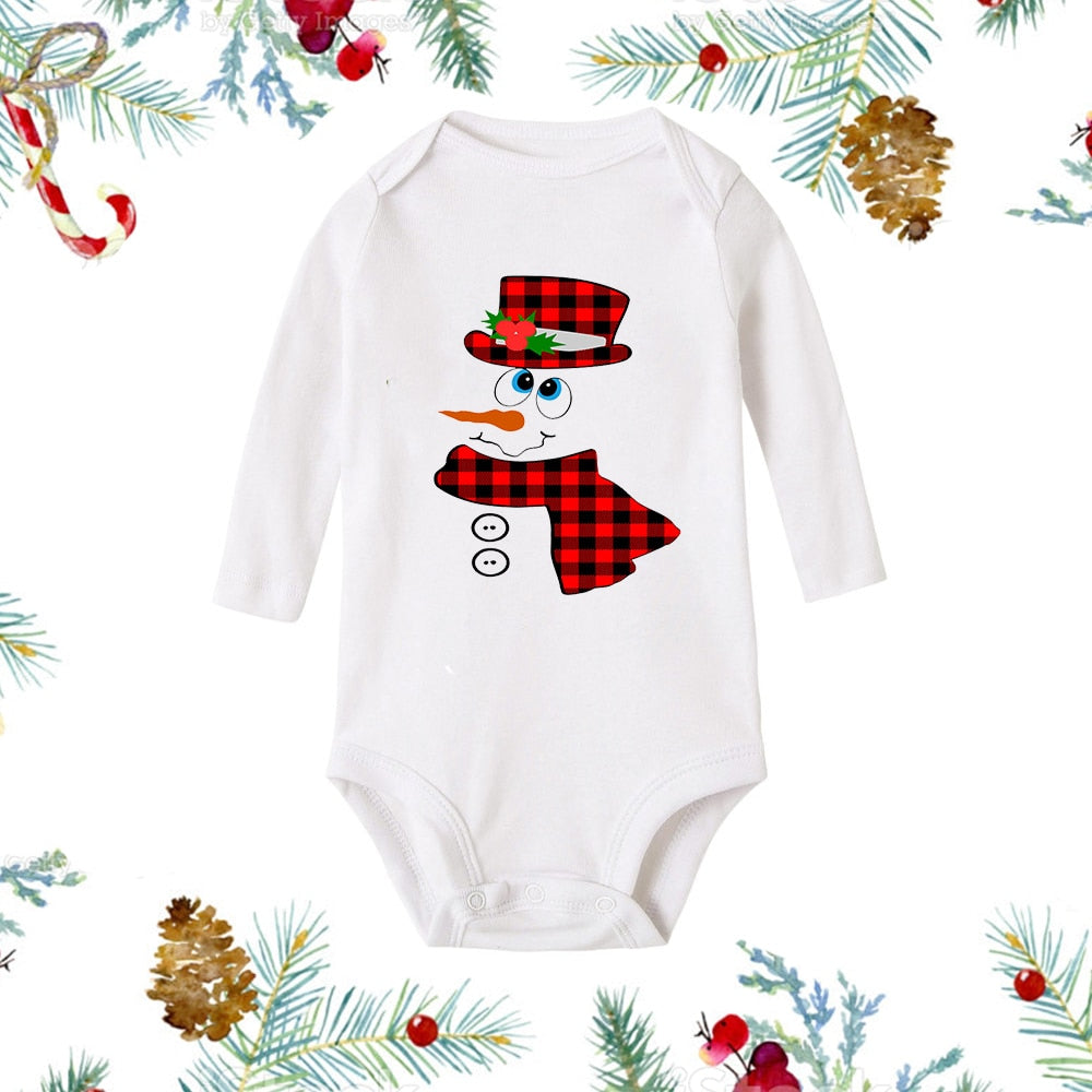 My First Christmas Newborn Romper - Snowman Print, Infant Xmas Gift
