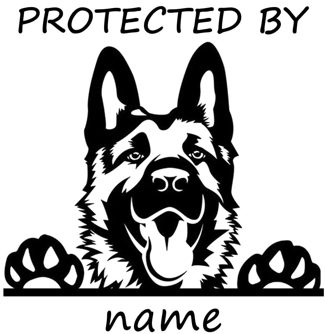 Protected By Dog Personalized Baby Bodysuit - Custom Name Romper, Toddler Outfit.