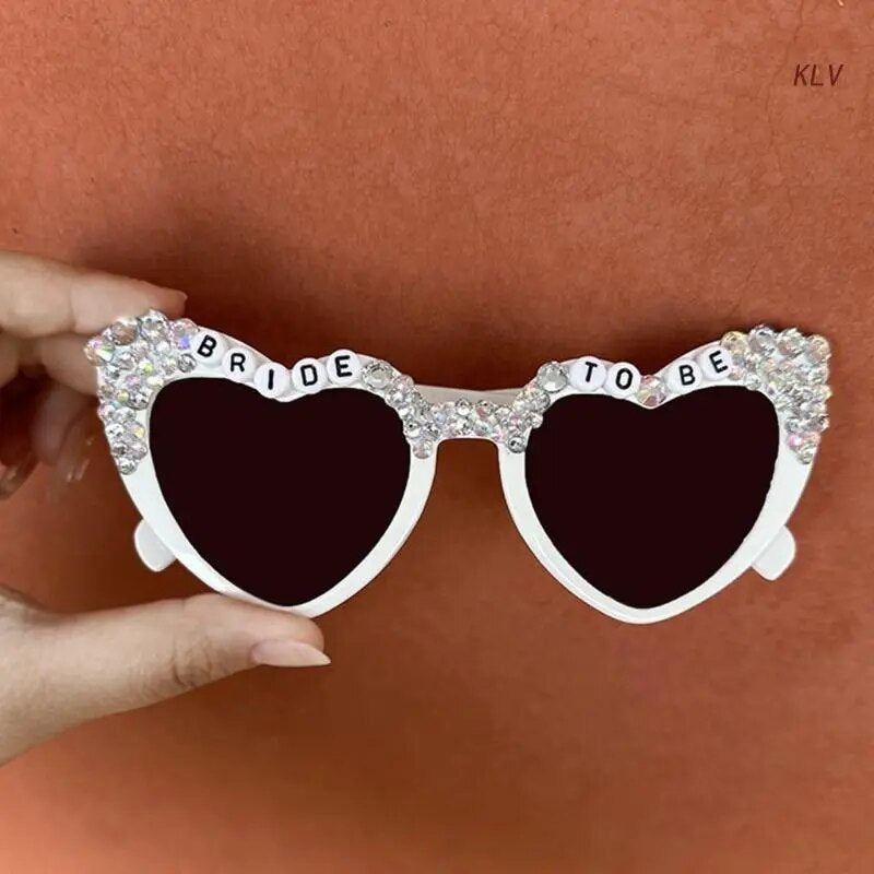 Bride To Be Heart-Shaped Sunglasses - Bachelor Party Accessory, Perfect for Photoshoots and Celebrations.