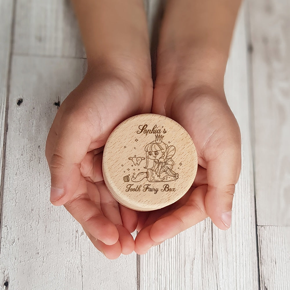 Custom Tooth Fairy Box - Personalized Wooden Keepsake Engraved Child Gift