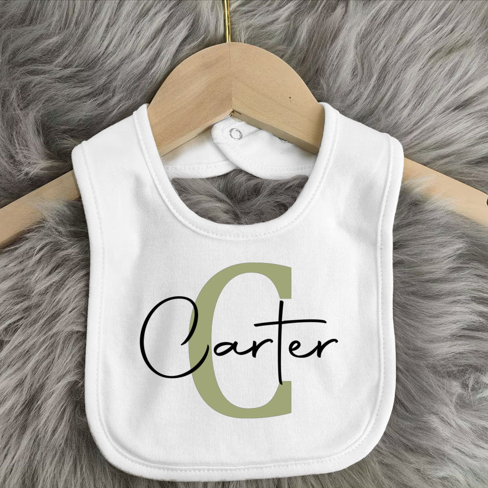 Personalized Baby Bib with Name & Initial
