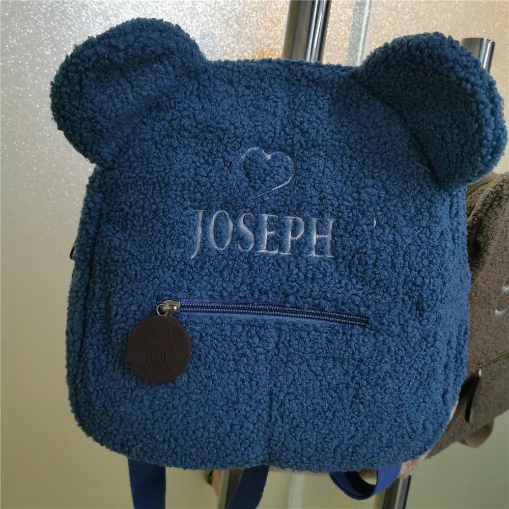 Custom Teddy Bear Backpack -  Personalized Embroidered Name Kids School Bag