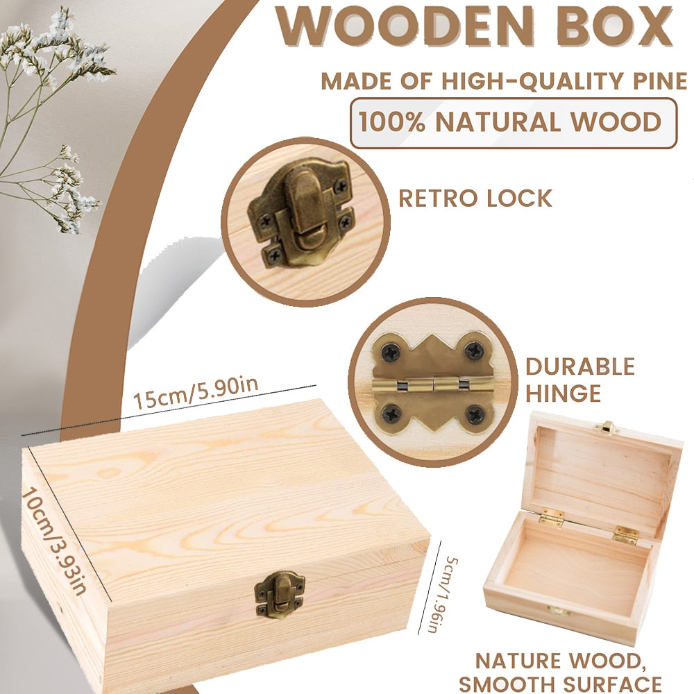 Custom Name Wooden Baby Keepsake Box - Boys & Girls Memory