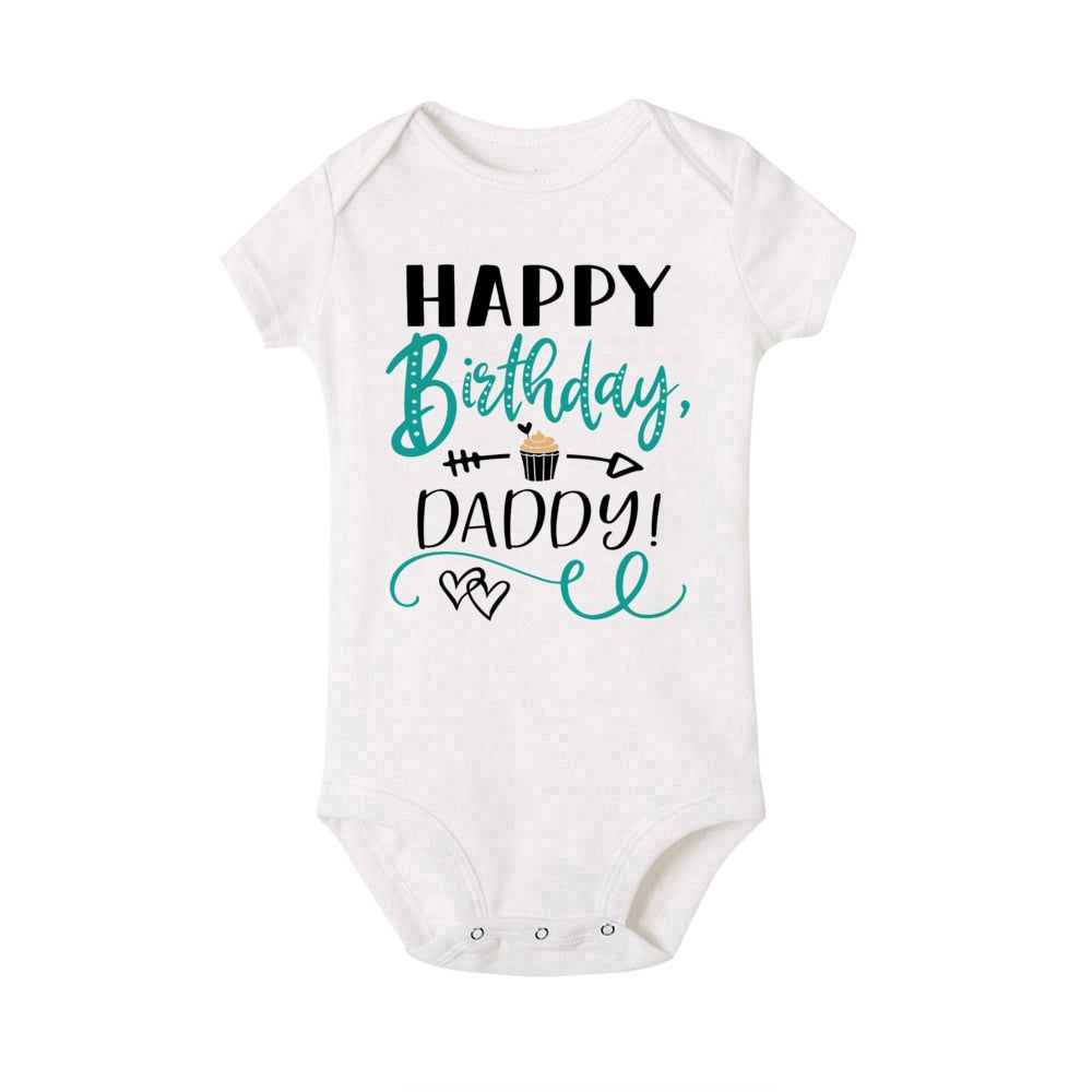 Happy Birthday Daddy Bodysuit - I Love You, Short Sleeve Romper Gift.