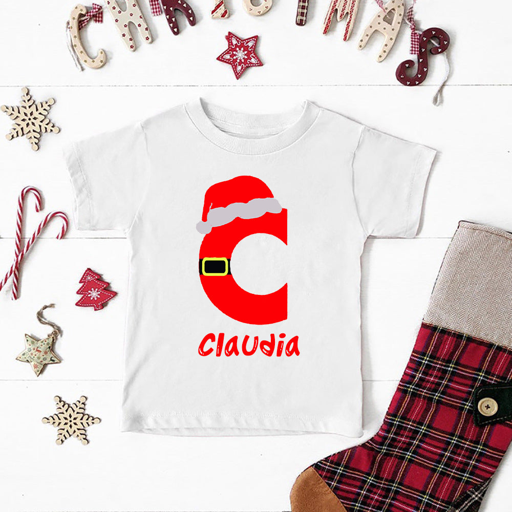 Personalised Kids Christmas T-Shirt - Custom Name, Boys & Girls Xmas Party Gift