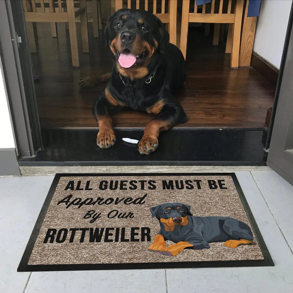 3D Printed Rottweiler Doormat - Non-Slip Pet Dog Welcome Mat for Porch & Entryway.