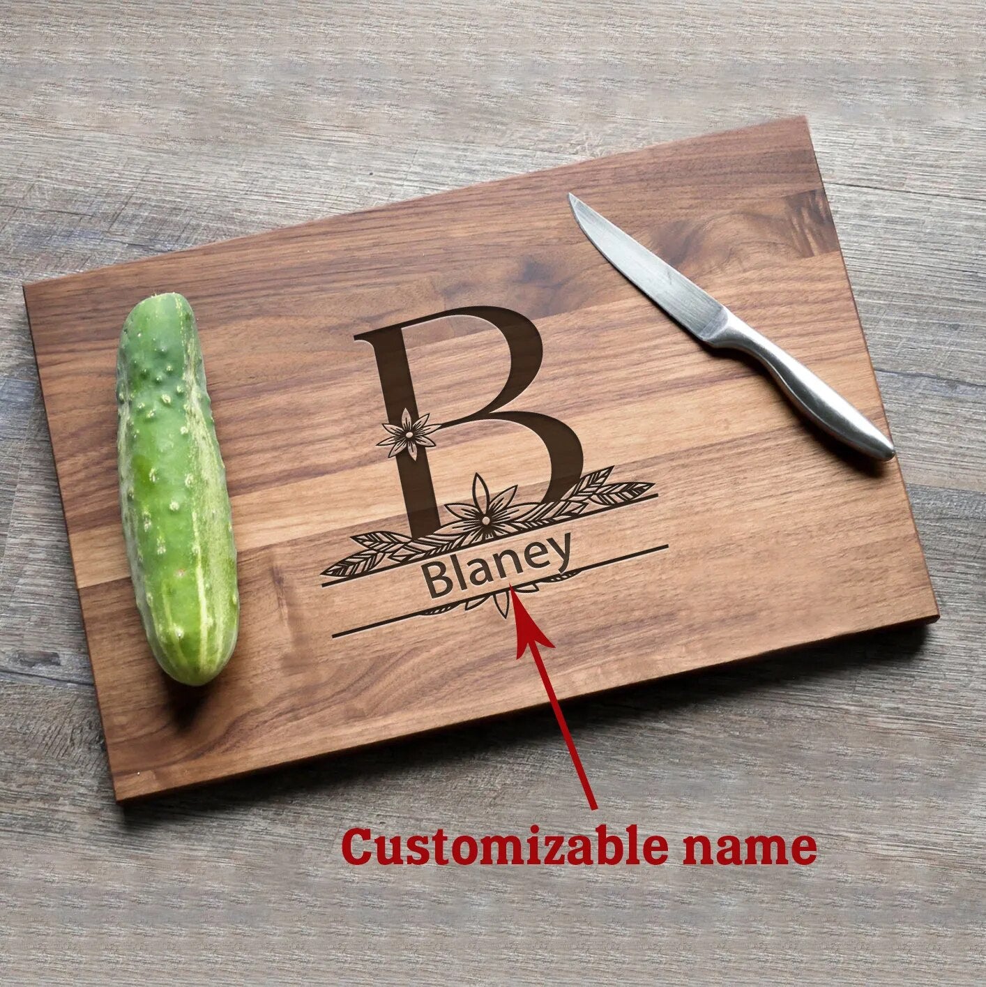 Engraved Kitchen Bar Cutting Board Salad & Steak Board, Personalized Christmas Gift.