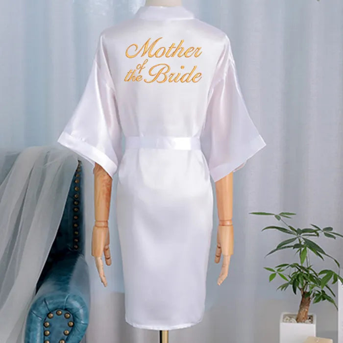 Floral Kimono Robe - Bridal & Bridesmaid Short Sleepwear, Elegant Wedding Nightgown.