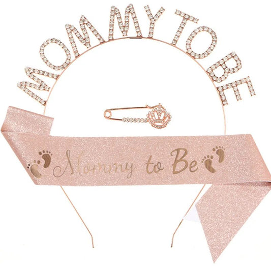 Newborn Welcome Set: Glitter Cloth Bronzing Ribbons for Mummy to Be & Dad to Be