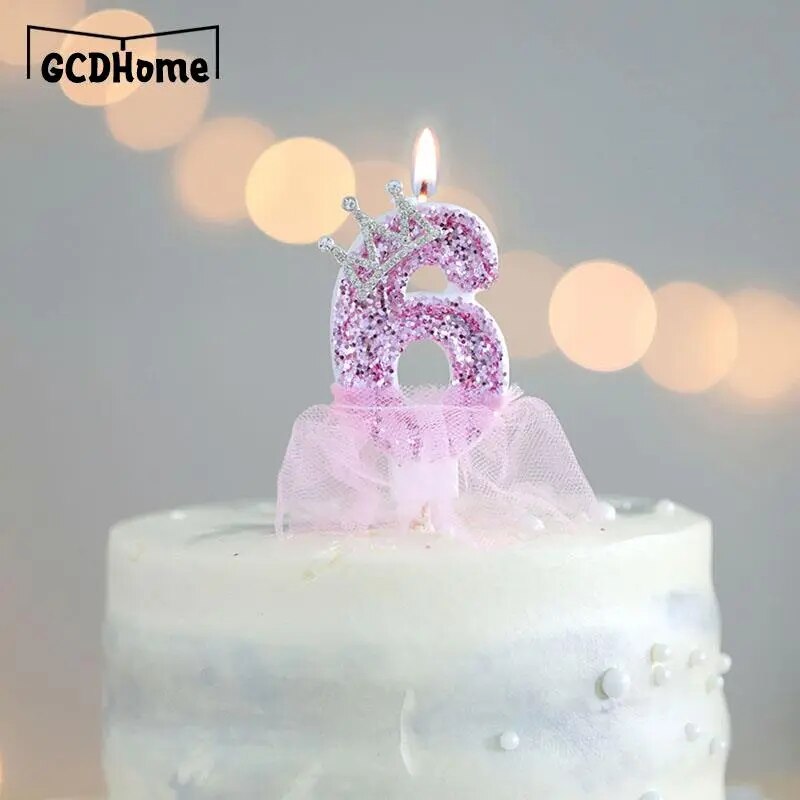 Sweet Princess Number Cake Candle - Valentine's Day & Wedding Cake Topper.