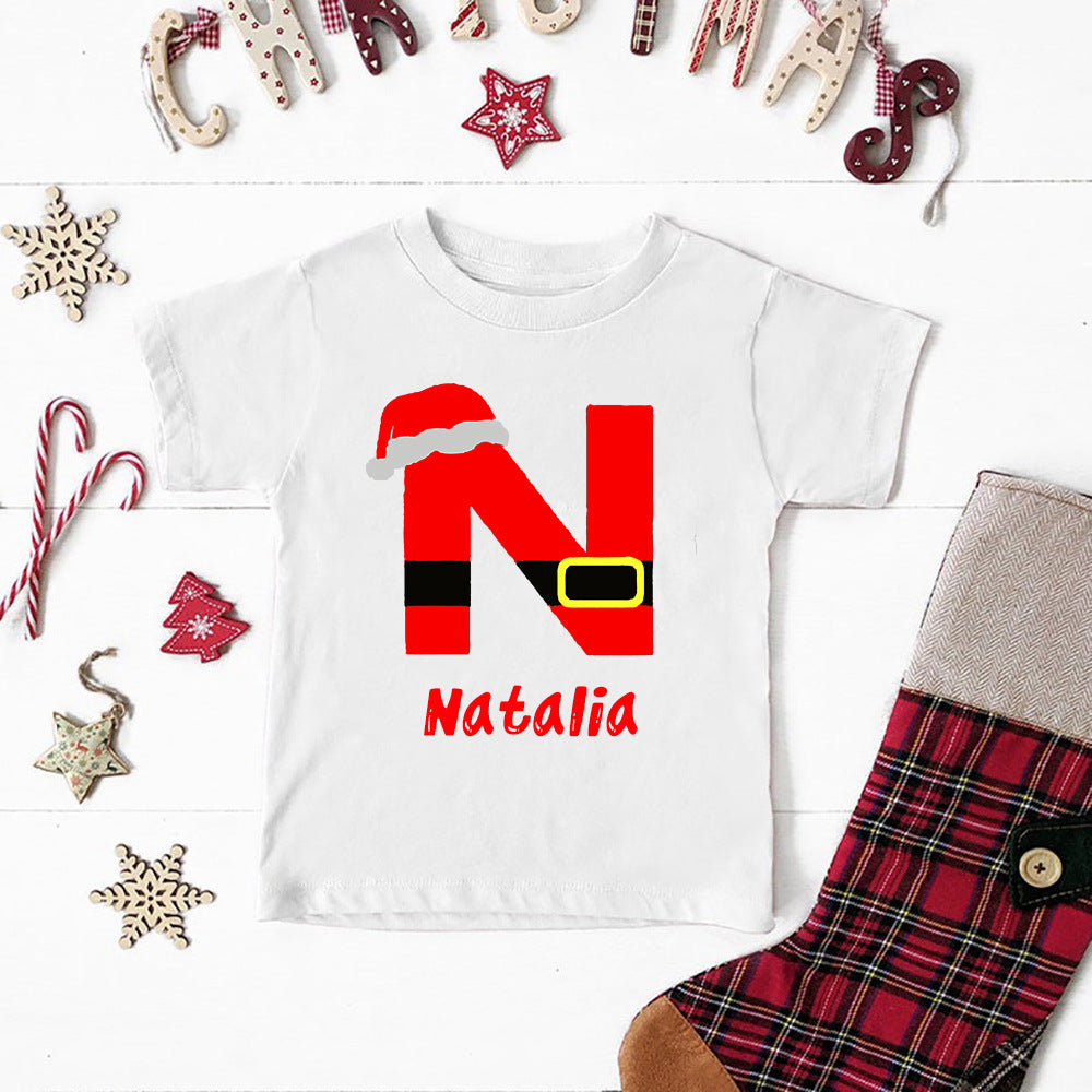 Personalised Kids Christmas T-Shirt - Custom Name, Boys & Girls Xmas Party Gift