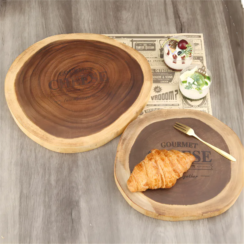 Acacia Wood Chopping Board: Irregular Design, Integrated Dining & Food Serving Board