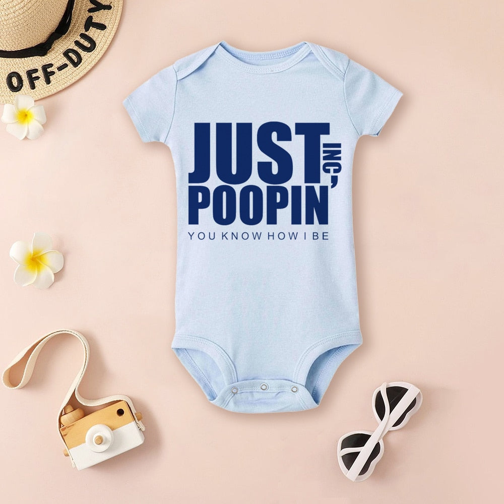Just Poopin' You Know How I Be Bodysuit - Hipster, The Office Outfit, Newborn