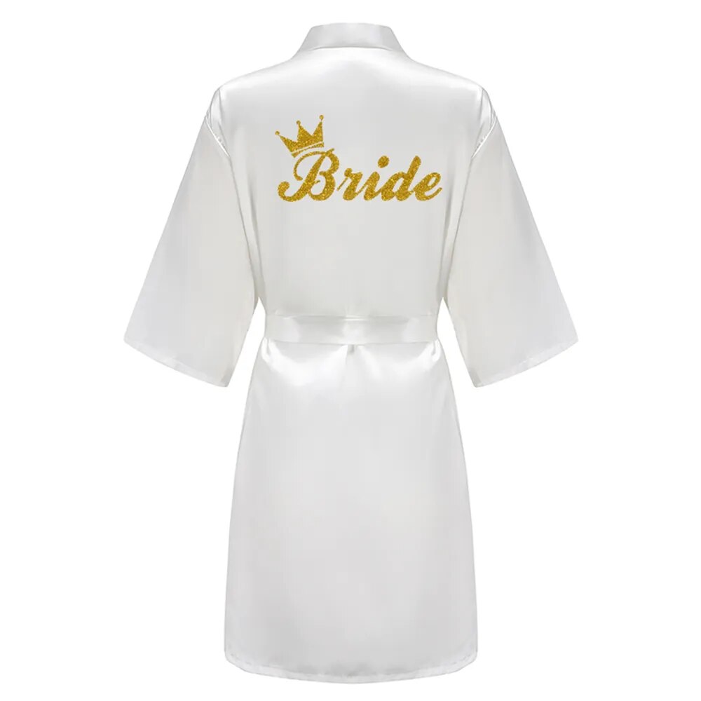 Lavender Satin Kimono: Team Bride, Wedding Robes for Mother, Sister, Bridesmaids.