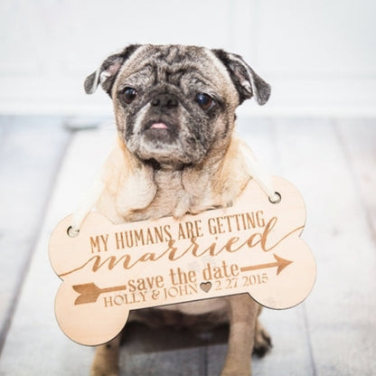 Engraved Personalized Wooden Bone for Wedding