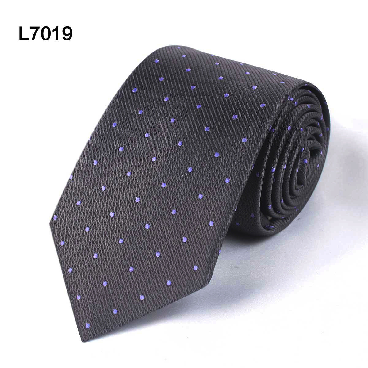 Dotted Necktie - Black, Grey, Dark Blue