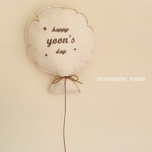 Baby Pillow in Balloon Shape with Pesonalized Embroidery Monogram