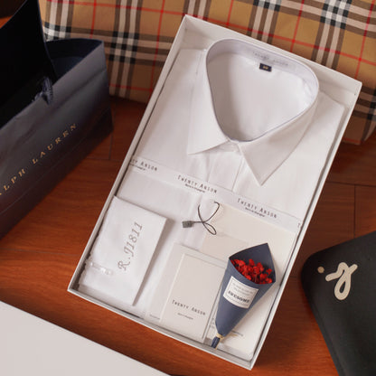40% Cotton Dress Shirt with Personalized Embroidery Monogram