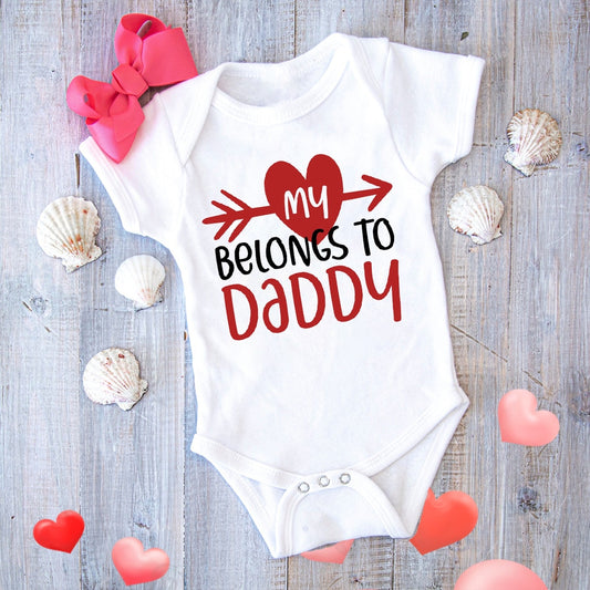 Heart Belongs to Daddy Jumpsuit - Gender Neutral, Newborn & Toddler Valentine's Gift.