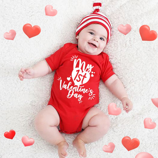 My First Valentine's Day Baby Romper - Newborn & Toddler Bodysuit, Summer Outfit, Gift