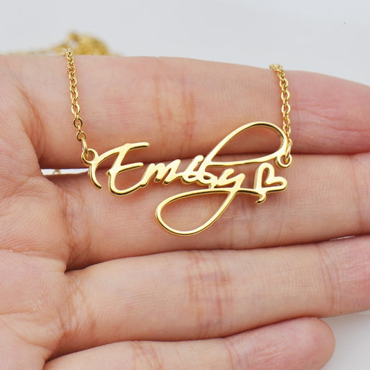 Stainless Steel Custom Name/Initial Necklace - Unique Font Design.
