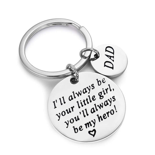 Father's Day "Always My Hero" Keychain - Gift for Dad