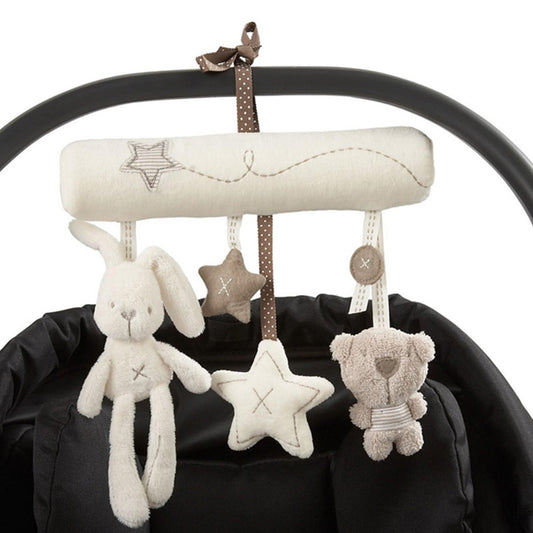 Rabbit Baby Hand Bell & Seat Plush - Multifunctional Stroller Toy Gifts