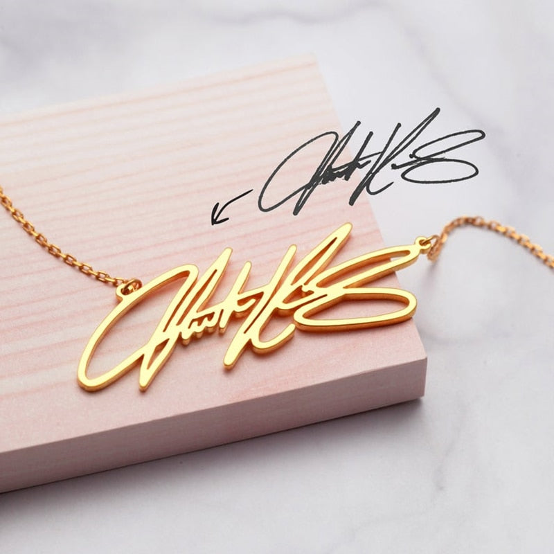 Personalised Actual Handwriting Name Necklace -Best Gift for Moms & Lovers