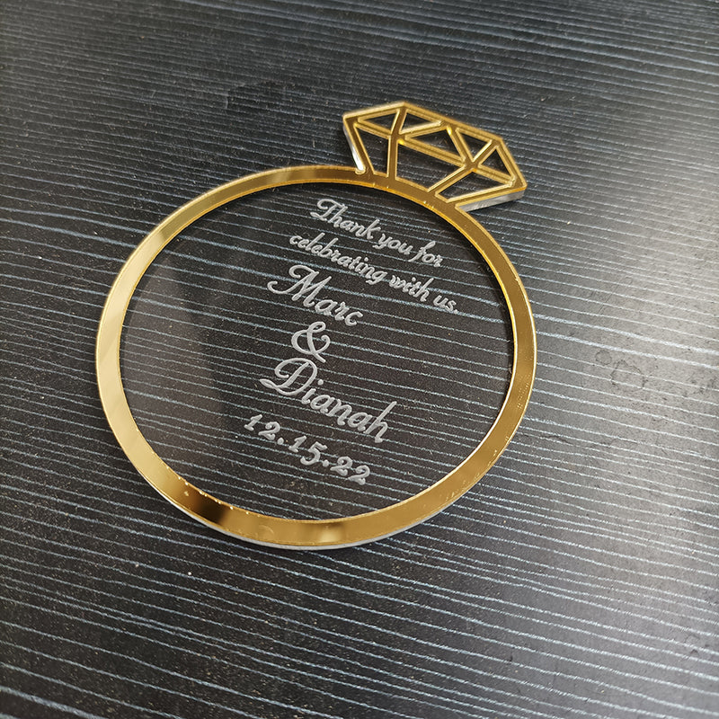 Personalized Engraved Wedding Ring Shape Decoration