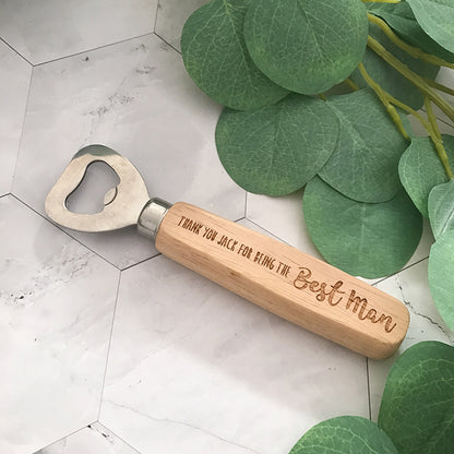 Personalized Engraved Wedding Handle Bottle Openers for Bestman