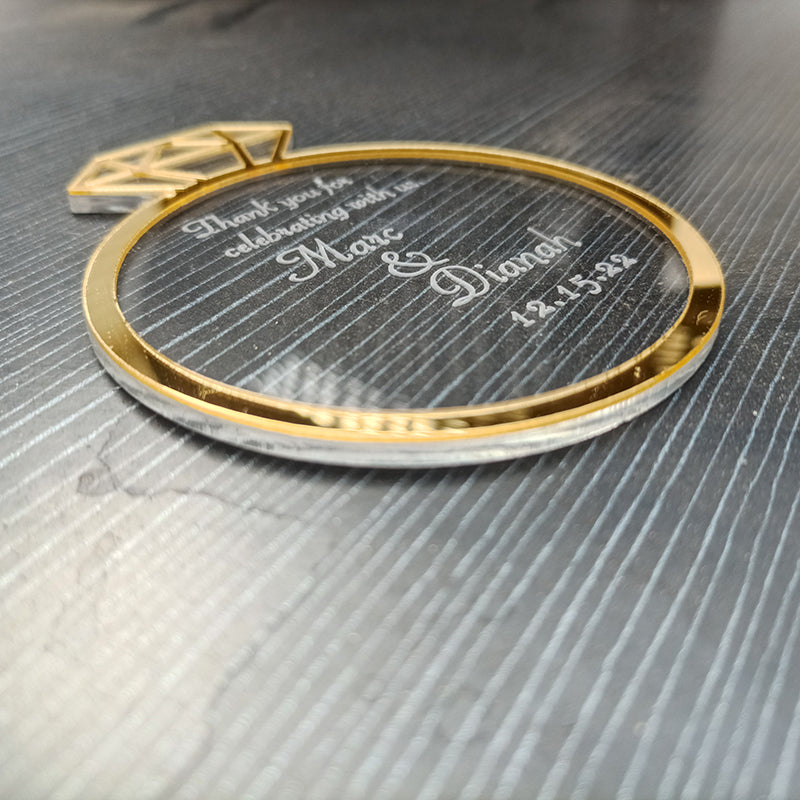Personalized Engraved Wedding Ring Shape Decoration