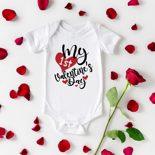 Valentine's Day Infant Bodysuit - Summer Short Sleeve Romper, Newborn Boys & Girls Gift.