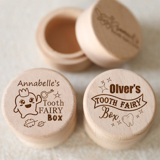 Custom Tooth Fairy Box - Personalized Wooden Keepsake Engraved Child Gift