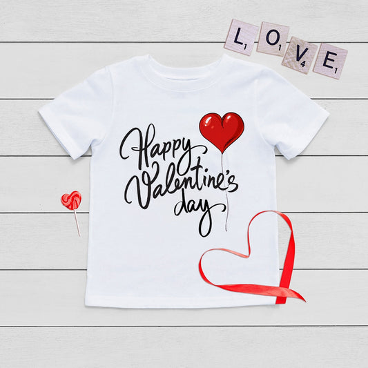 Happy Valentine's Day Kids T-Shirt - Child Tops, Boys & Girls Party Present Casual Wear.