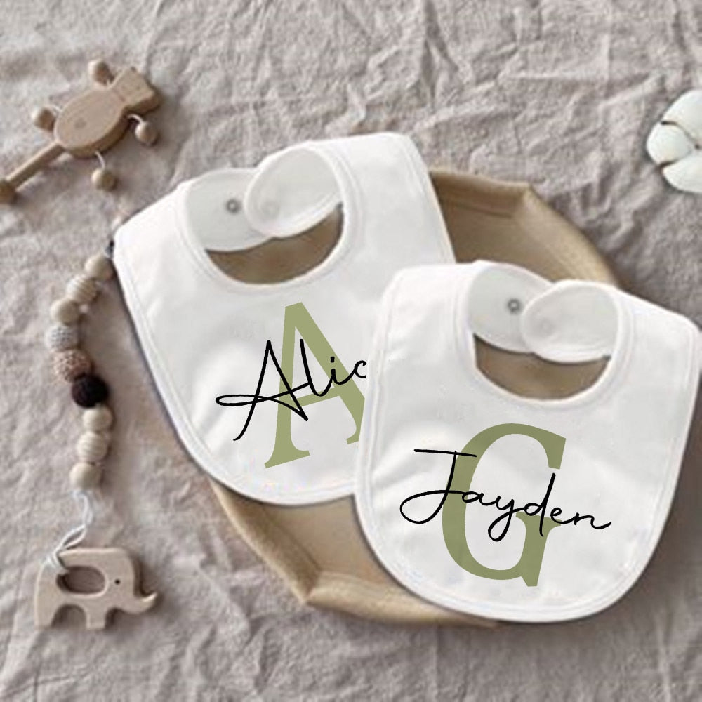 Personalized Baby Bib with Name & Initial