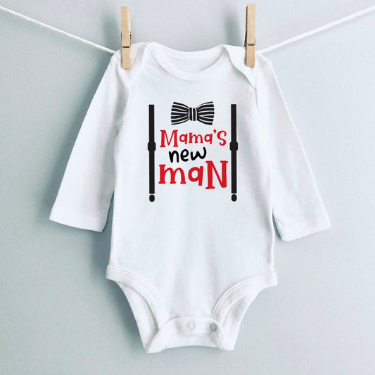 Mama's New Man Baby Bodysuit - Newborn Boy Romper