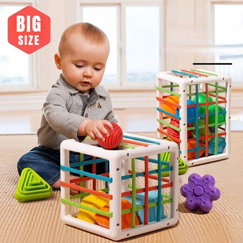 Colorful Montessori Shape Blocks - Baby Learning Toy for 0-12 Months, Birth Gift