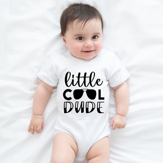 Cool Little Dude Bodysuit - Cute Newborn Romper, Infant Playsuit, Baby Shower Gift.