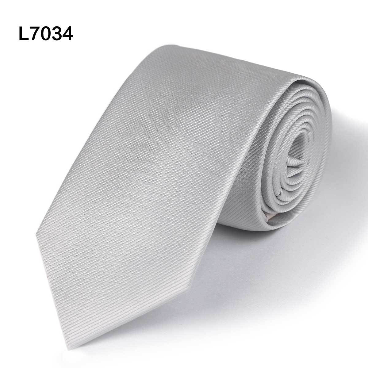 Solid-colour Necktie - Silver, Grey, Black