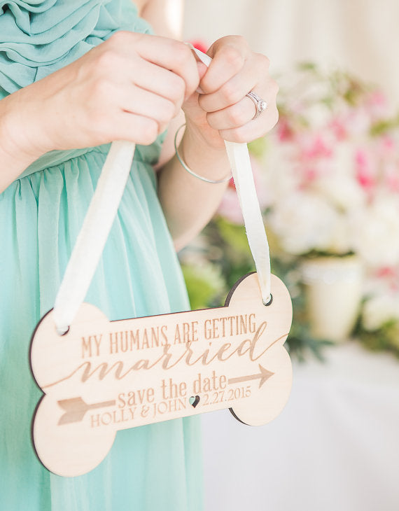 Engraved Personalized Wooden Bone for Wedding